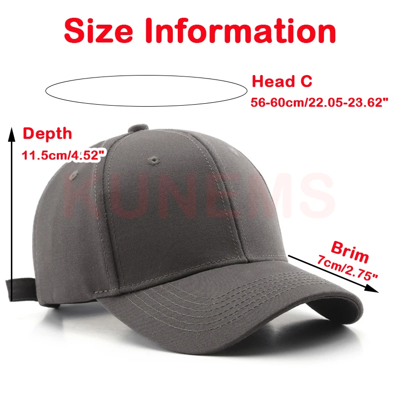 KUNEMS Custom Baseball Cap for Men and Women Fashion DIY Cotton Solid Color Print Letter Embroidery Thick Hat Wholesale Unisex