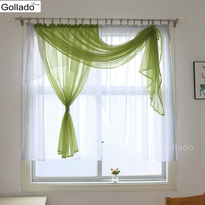 

Europe Valance Style Luxury Voile Living Room Curtains Kitchen Bedroom Window Treatments Drapes 1PC