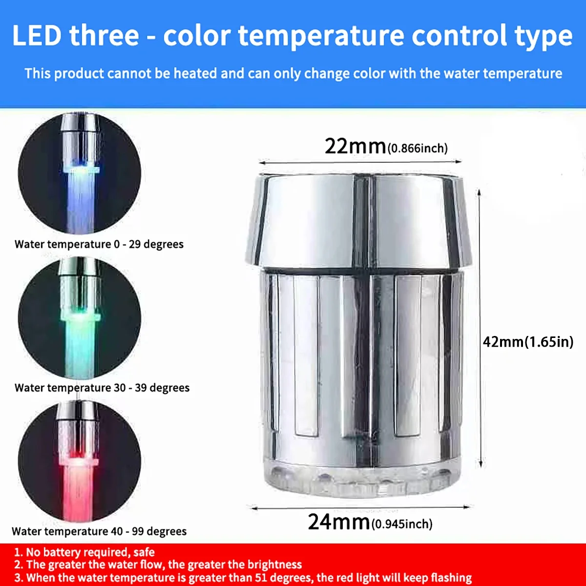 LED Temperature Sensitive Faucet Water Saving Kitchen Bathroom Sensor 7 Color Change Faucet Head Aerator Tap Nozzle Shower
