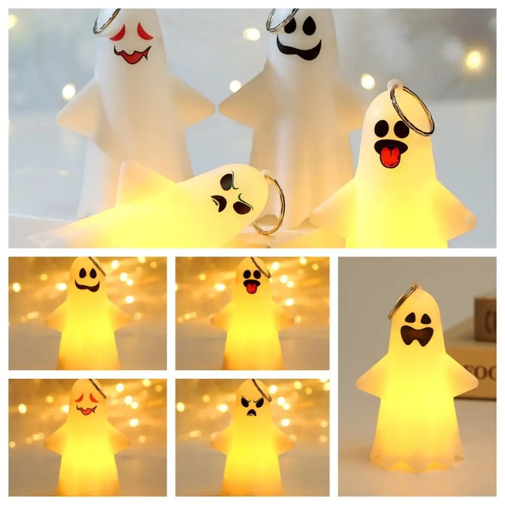 Portable Handheld Ghost Hanging Lamp Luminous LED Halloween Ghost Light Hanging Cute Pumpkin Lantern Party Supplies