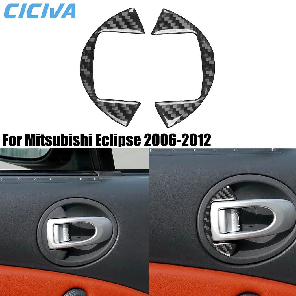 

For Mitsubishi Eclipse 2006-2012 Carbon Fiber Door Handle Bowl Decorative Car Accessories Interior Cover Stickers Auto Trim