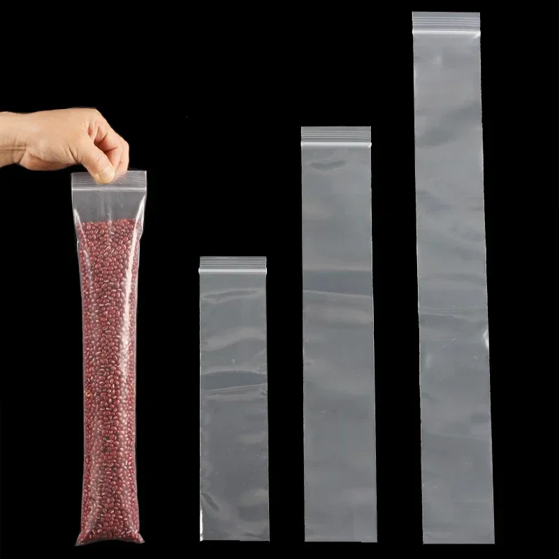 

Thin and Long Strip-shaped PE Self Sealing Bag Transparent Plastic Packaging Bags Dustproof and Moisture-proof Sealed Pocket