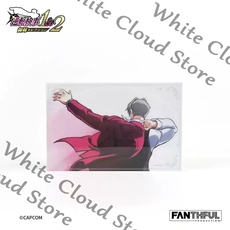 Game Ace Attorney Investigations : Miles Edgeworth Cosplay Cartoon Merchandise Genuine Acrylic Brick Desktop Ornament Decoration
