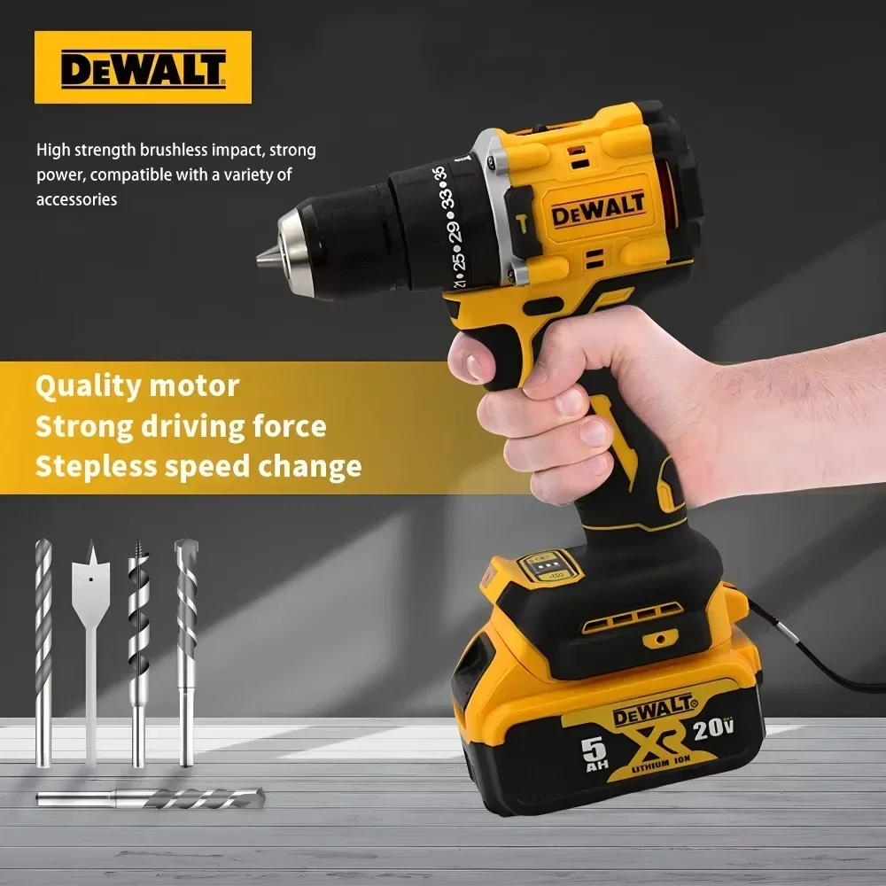 Dewalt DCD800 2000RPM 무선 임팩트 드릴 Dewalt 20V 배터리 용 1/2 인치 브러시리스 전기 스크루 드라이버 리튬 전동 공구