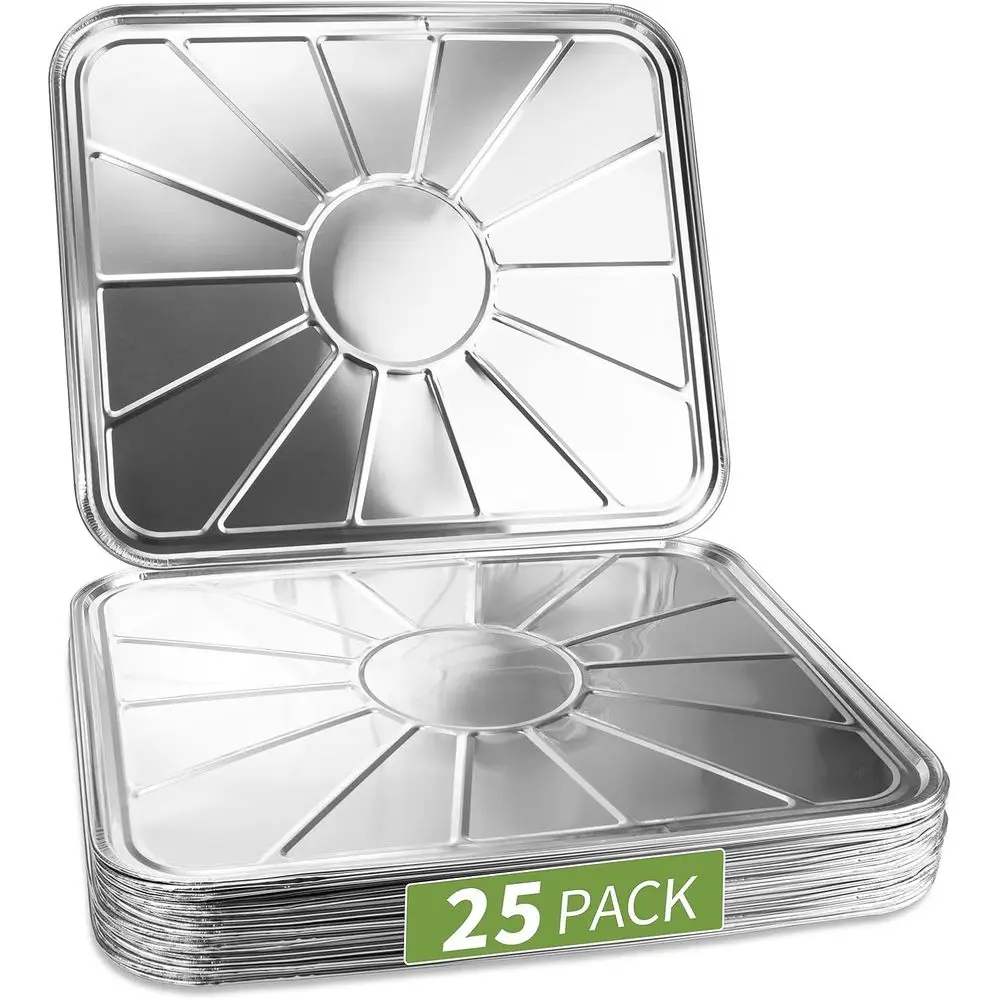 

18.5x15.5 Inch Disposable Aluminum Foil Oven Liners, 25-Pack for Baking, Roasting, Grilling in Electric or Gas Ovens