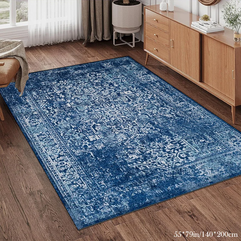 Crystal Velvet + Dot Embossed Bottom + 700G 1pc Chinese High-end Art Pattern Mat, Christmas Decoration, Living Room Area Mat, Su