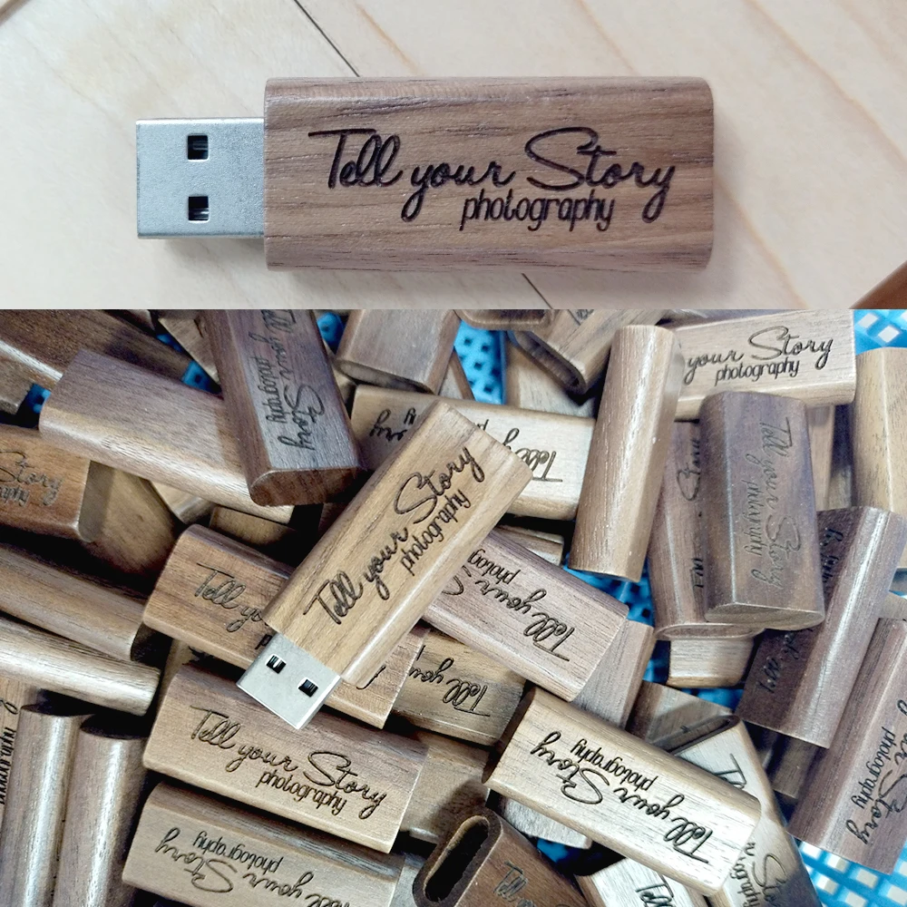 20 piezas por lote, unidad flash USB 2,0 de madera con logotipo gratis, memoria USB de 4GB, 8GB, 16GB, 32GB, 64GB, venta al por mayor para boda