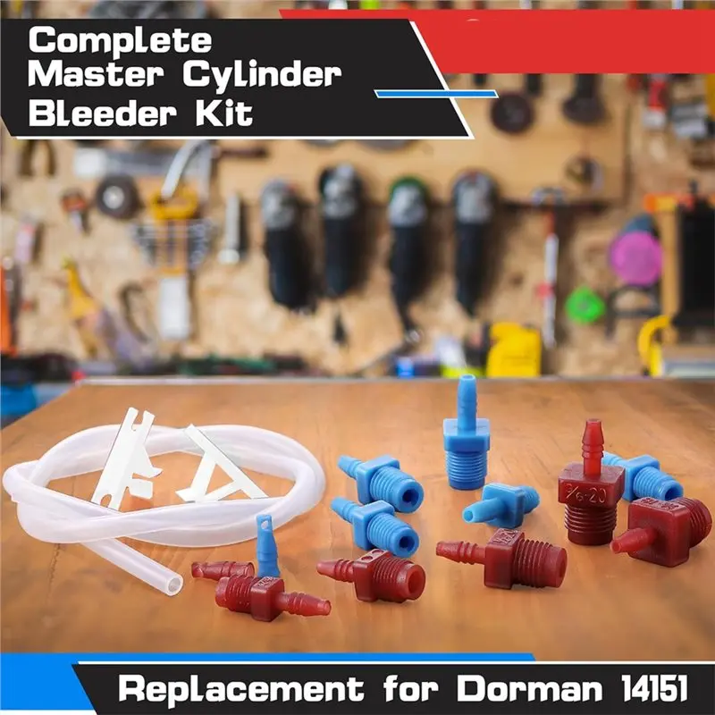 B23B For 14151, 22 Inch Hose, Clip, SAE And Metric Fittings Universal Fit Master Cylinder Bleeder Kit Replacement