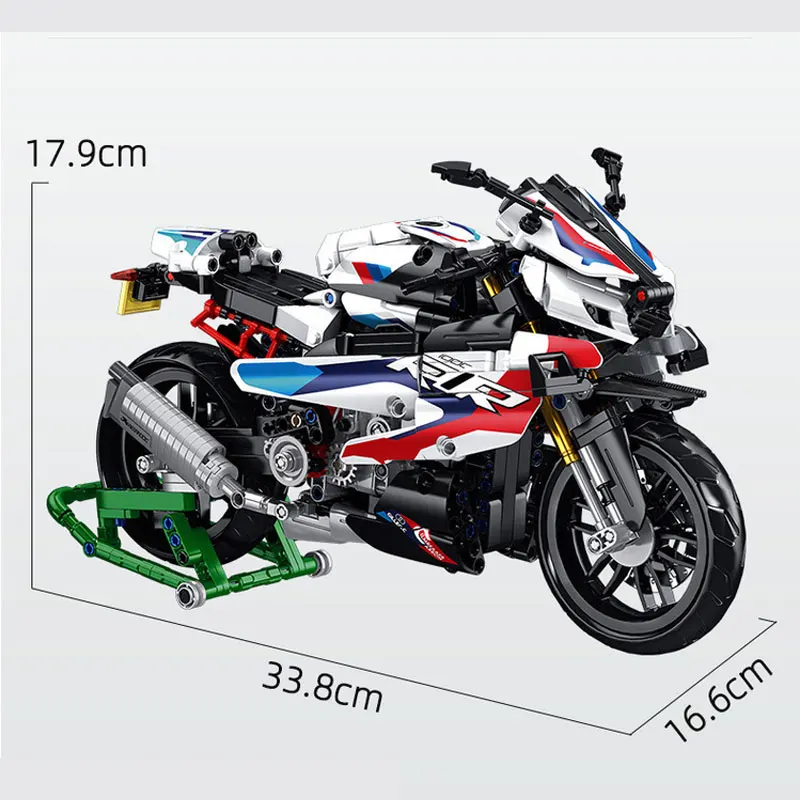 912 PCS Technical Motorcycle Model M1000RR 42130 Motorbike Building Block Toy Speed  Vehicle Bricks Birthday Gifts For Boyfriend