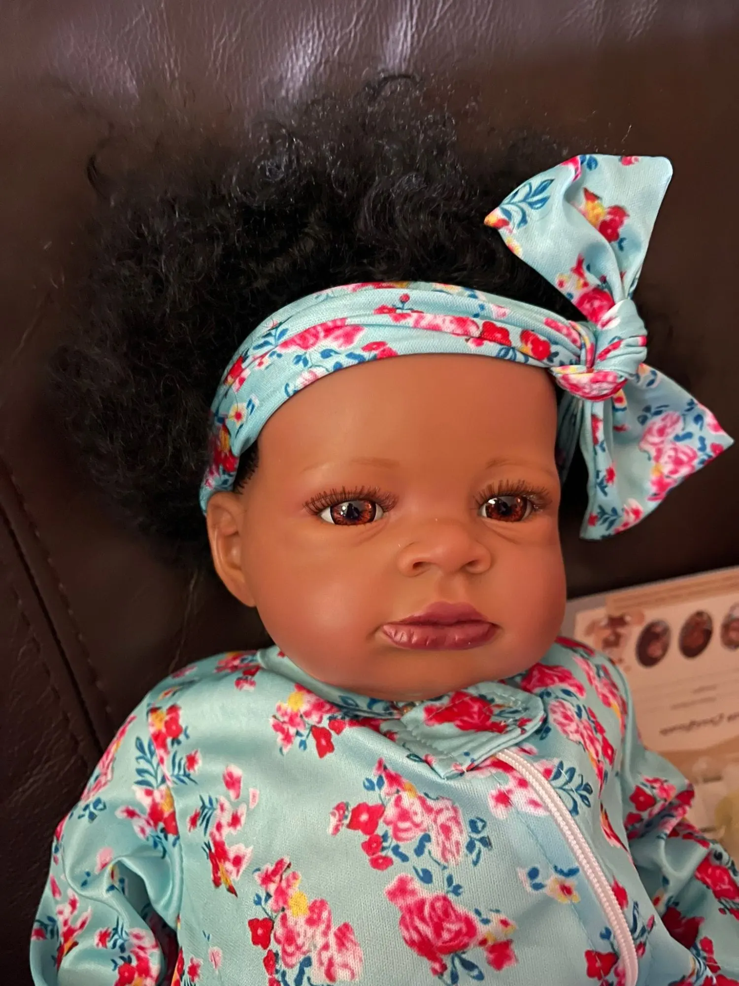 17inches Reborn Bebe Lanny Reborn toddler Black Skin Finished Baby Realistic Newborn Dolls Gift