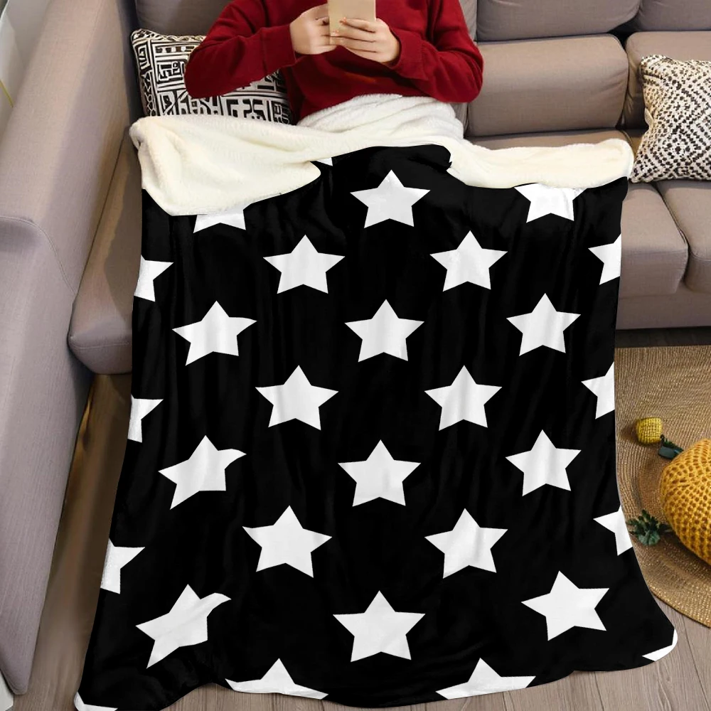 Midnight Starfield Flannel Blanket Warm Soft Halloween Christmas Couch Warm Cozy Decorative Decor Gift for All Season