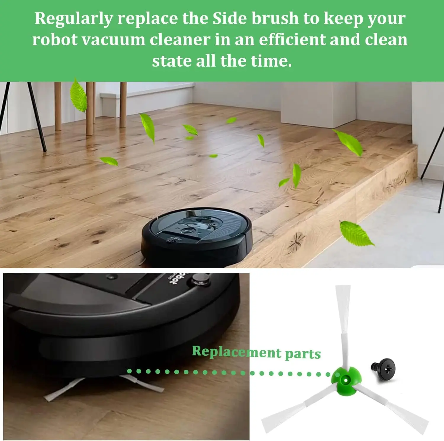 Escova lateral para iRobot, aspirador de pó, i3, i3, i4, i6, i7, i7, i8, i8 Plus, E5, E6, E7, J7, J7 Plus, 12pcs