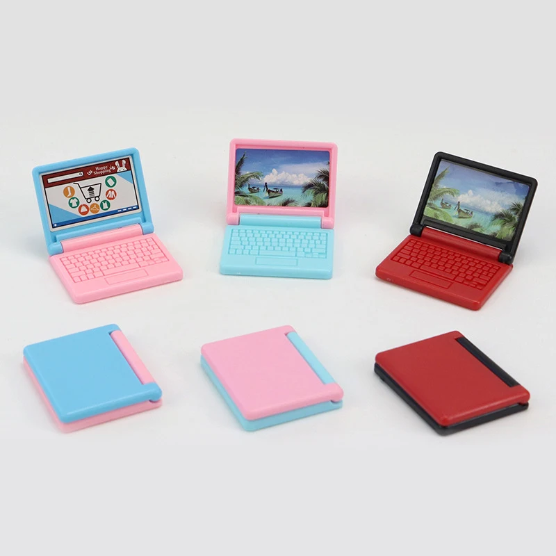 Miniature Cartoon Simulation Laptop Mini Model Toy Doll House Home Scene Decoration Props