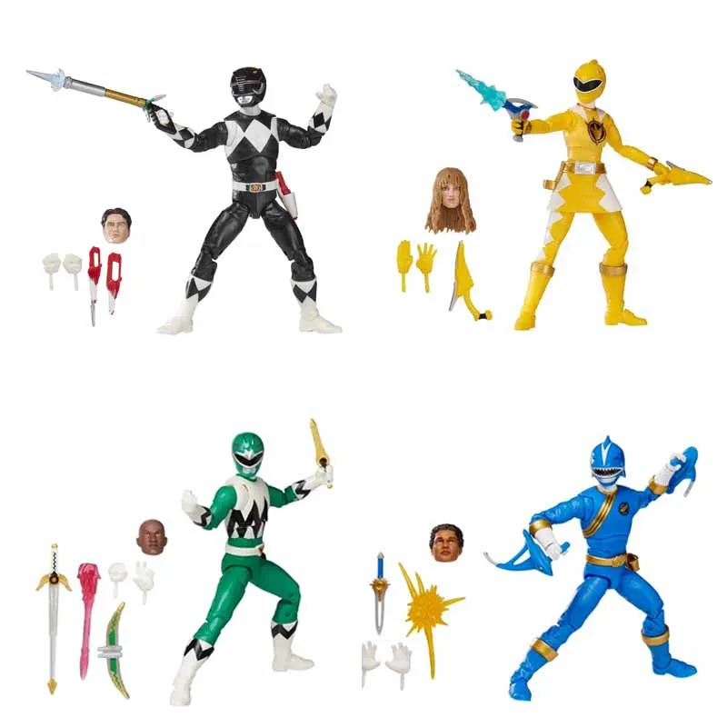 هاسبرو باور رينجرز لايتنينج كوليكشن دينو ثاندر يلو رينجر/لوست جالاكسي جرين/ويلد فورس بلو أكشن نموذج لجسم الهدايا