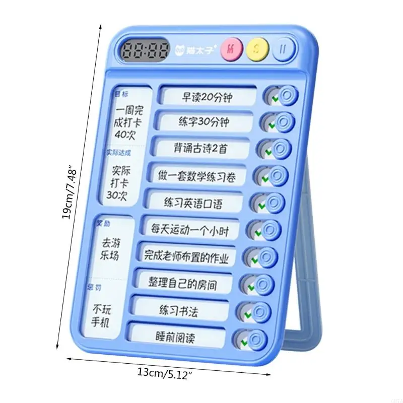 G8TA 7.5x5INCH CHORES 차트 어린이 휴대용 채우기 차트 메모 플라스틱 체크리스트 보드