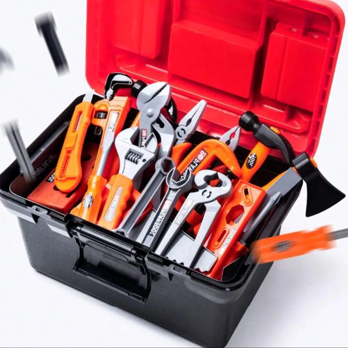 Caixas de ferramentas de simulação infantil, brinquedos de reparo, furadeiras elétricas, aparafusar, dramatização, inteligência, educação precoce, faça você mesmo