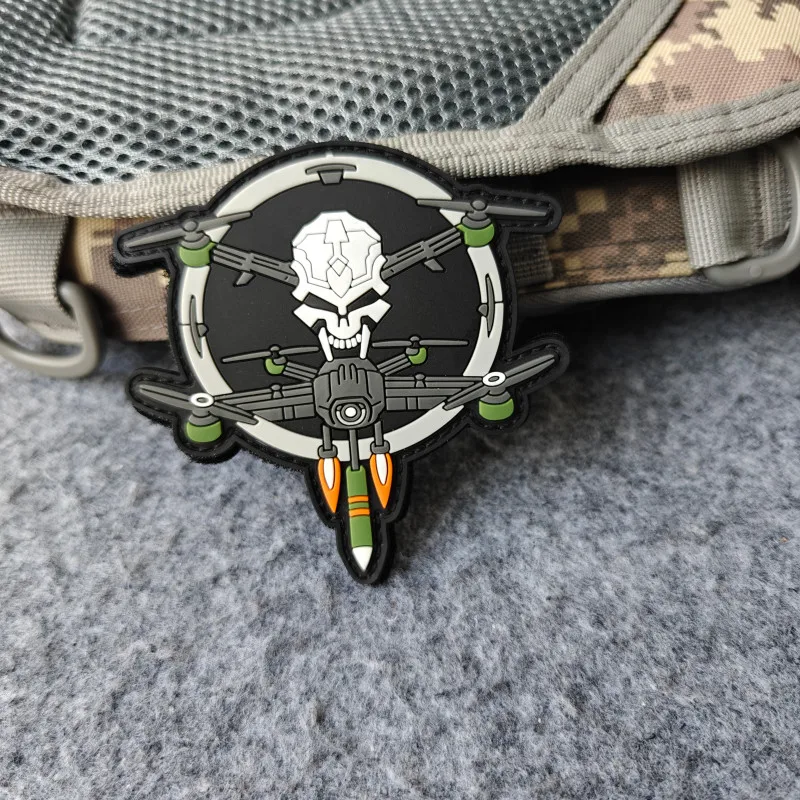 2026 Neue PVC-Patches, Skelett-Moralabzeichen, für Kleidung, Hüte, Rucksäcke usw., mit Klettverschluss
