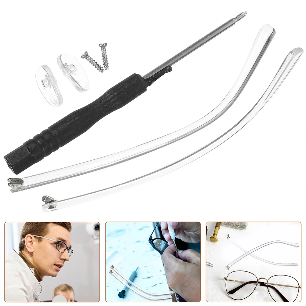 

Eyeglass Temple Replacement Arms Universal Fit Anti-Slip Ear Tips Vintage Design Nose Support Pads Glasses Repair Kit
