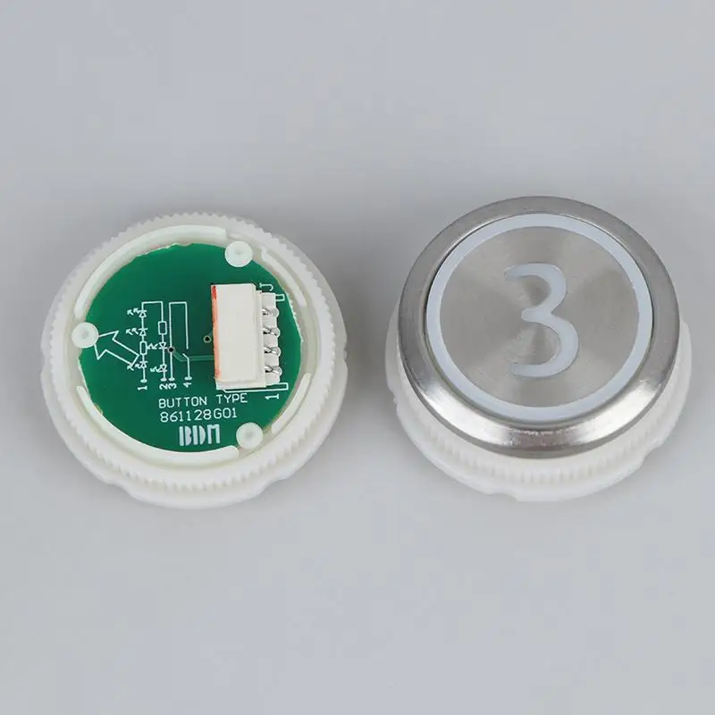1 PCS Elevator Buttons For Round Stainless Steel Elevator Buttons / Digital 1-6 Buttons / Up Buttons / On/Off Buttons 4cm/1.57in