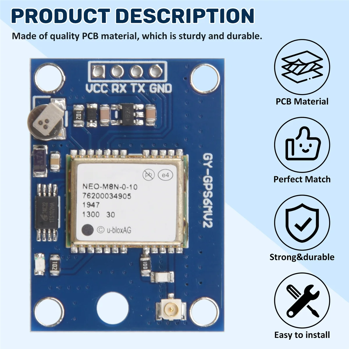 -Módulo GPS GPS GPSV3 NEO-M8N para controlador de vôo PX4 V2.4.5 APM2.56 1.65 -3.6V