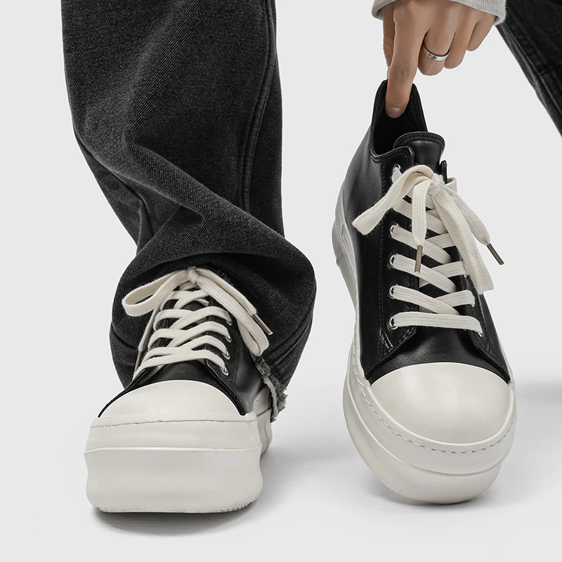 

2025 New Men’s Fashion Sneakers– Hong Kong Style, Chunky Sole, Height Increase, Breathable, Daily Commute & Sports