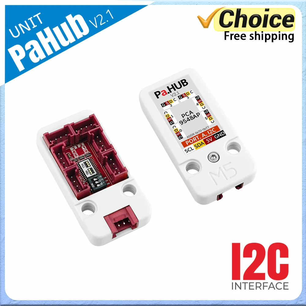 

M5Stack Pahub V2.1 I2C Bus Плата расширения от 1 до 6 с DIP-переключателем PCA9548AP для комплекта интеллектуальной системы IoT Расширение I2C