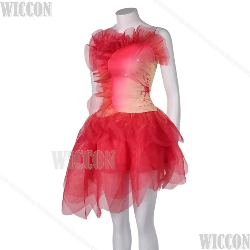 فستان الأميرة الأحمر من Glinda تنورة برعم شريرة أزياء الساحرات التأثيرية للنساء بدلة أريانا الوردية 2024 مخصصة؛ 2 ك، 8؛ ج'