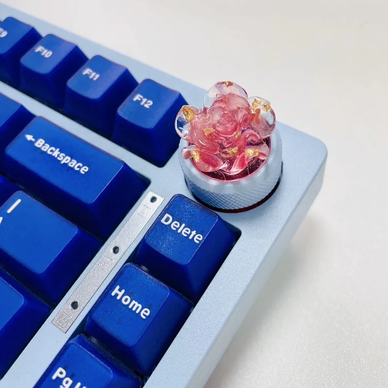 LEOBOG Hi75/Hi75C/K81 Custom Camellia Bone Knob Button Style Ancient Style Design Handmade Keyboard Accessory Gifts