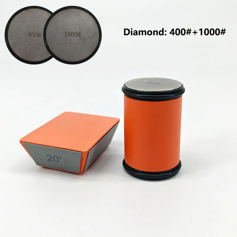 Rollende messenslijper Magnetische meshouder Diamantslijpsteenset met 15 en 20 graden hoekrol Keukenaccessoire