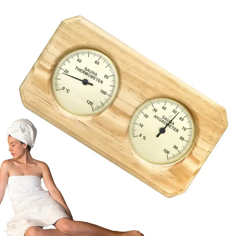 2 in 1 Sauna Temp Humidity Gauge Double Dial Clear Display Accurate Sauna Room Thermometer Hygrometer Sauna Room Accessories