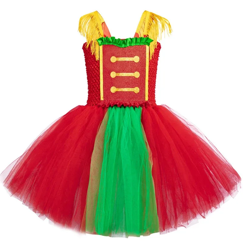 أزياء السيرك Ringmaster للفتيات فساتين الأميرة الجندي كسارة البندق للأطفال عيد الميلاد والهالوين ملابس تنورات قصيرة ملابس تنكرية