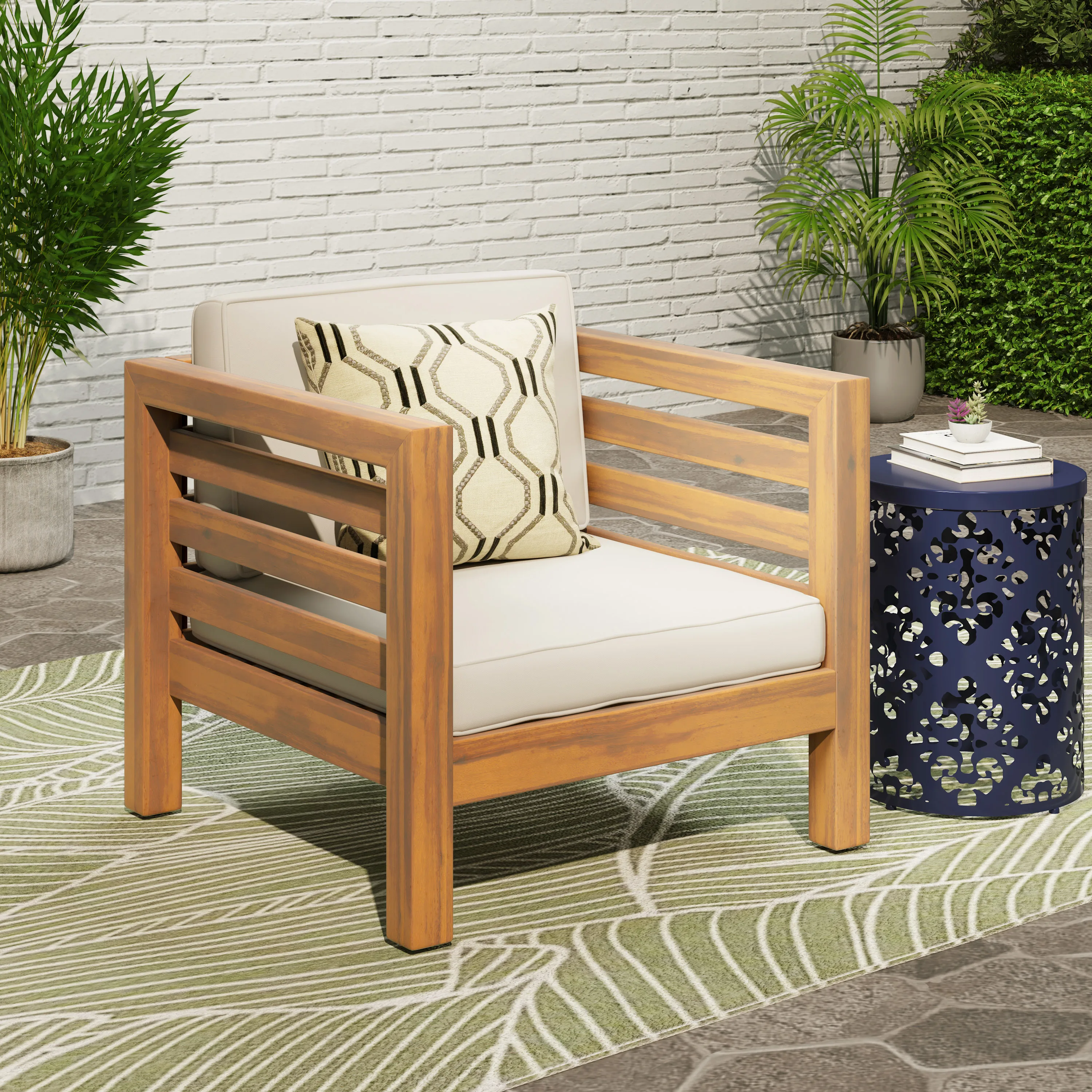 

Modern Acacia Wood Outdoor Chairs Portable Foldable Garden Furniture