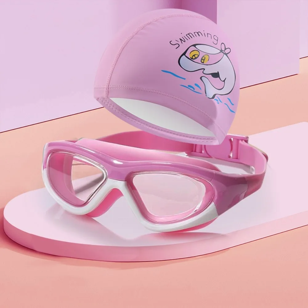 Waterproof Children's Swimming Cap Hair Protection Clear Vision Kids Swimming Glasses Comfortable Anti-fog Boys Swimming Caps