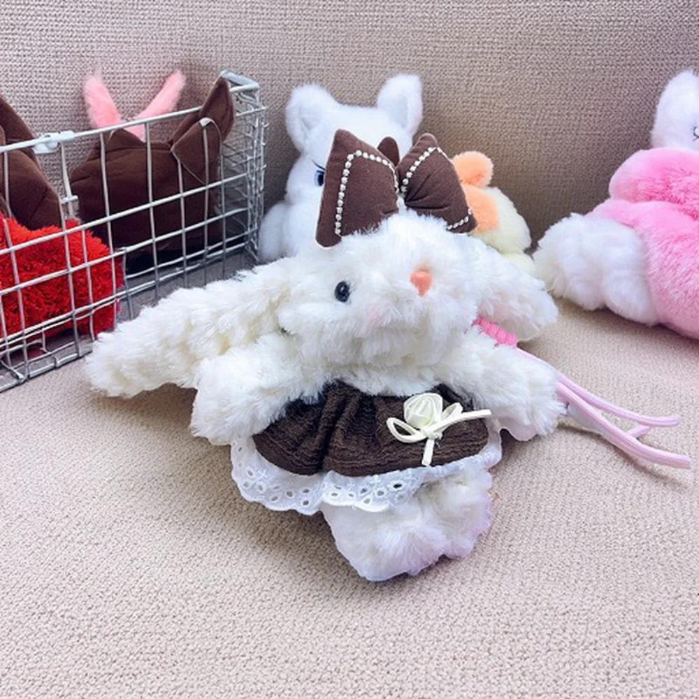 

Drooping Ear Plush Rabbit Keychain Stuffed Kawaii Rabbit Dolls Pendant Bag Hanging Cartoon Bunny Keyring with Lanyard