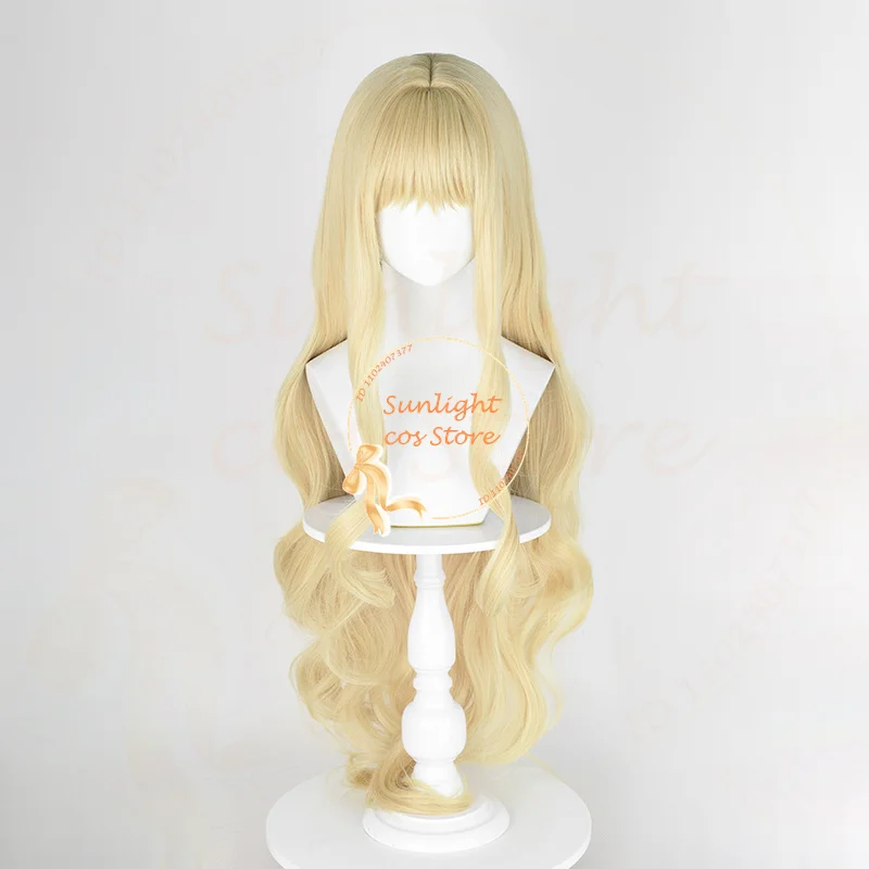 Anime Cosplay Mashiro Rima Cosply Wig 100cm Scalp Curly Golden Wig Heat Resistant Synthetic Hair Halloween Women Wig