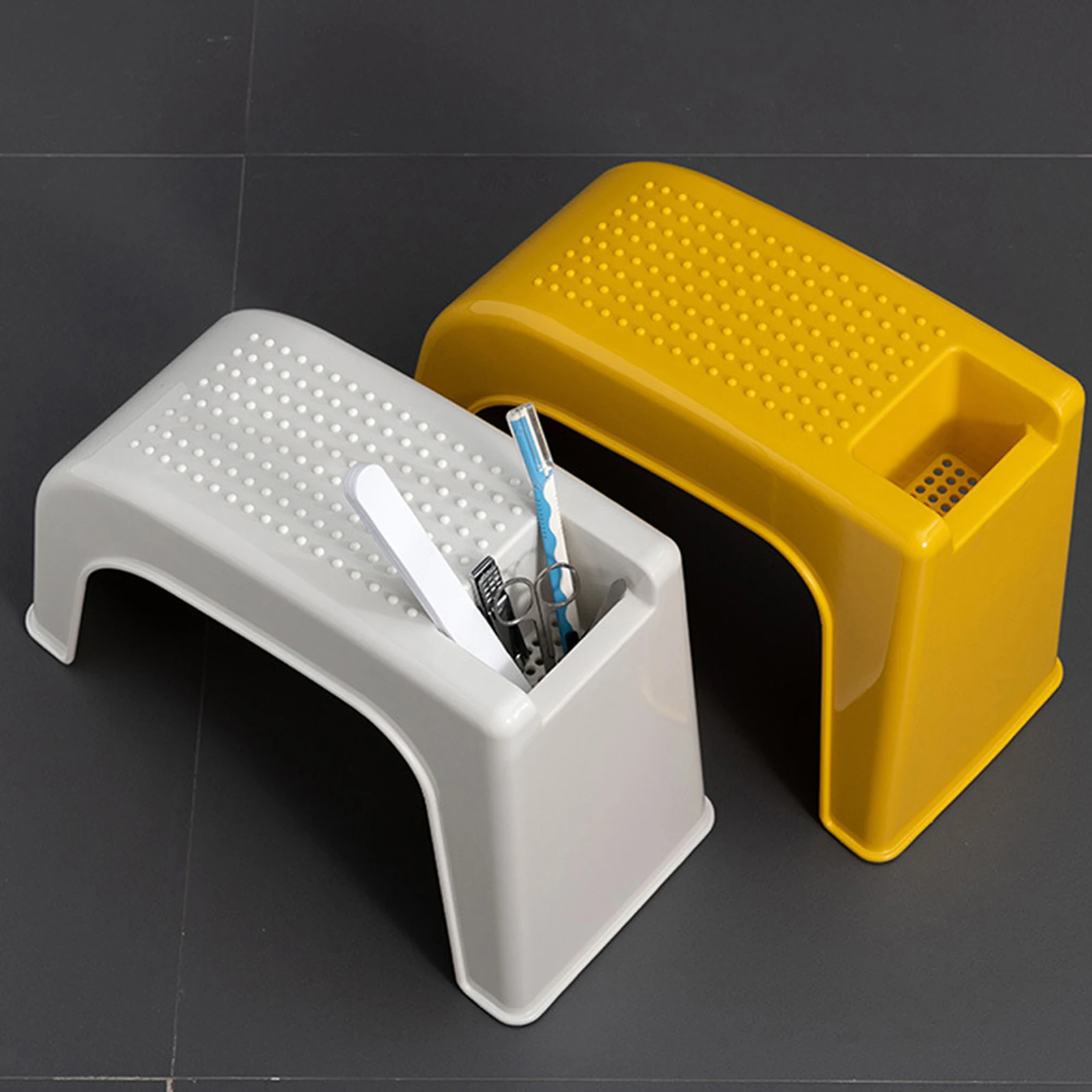 

1pc Pedicure Stool White Plastic Foot Support Non Slip Bath Anti Skid Salon Accessory Nail Art Home Use Massage Feet Relaxation