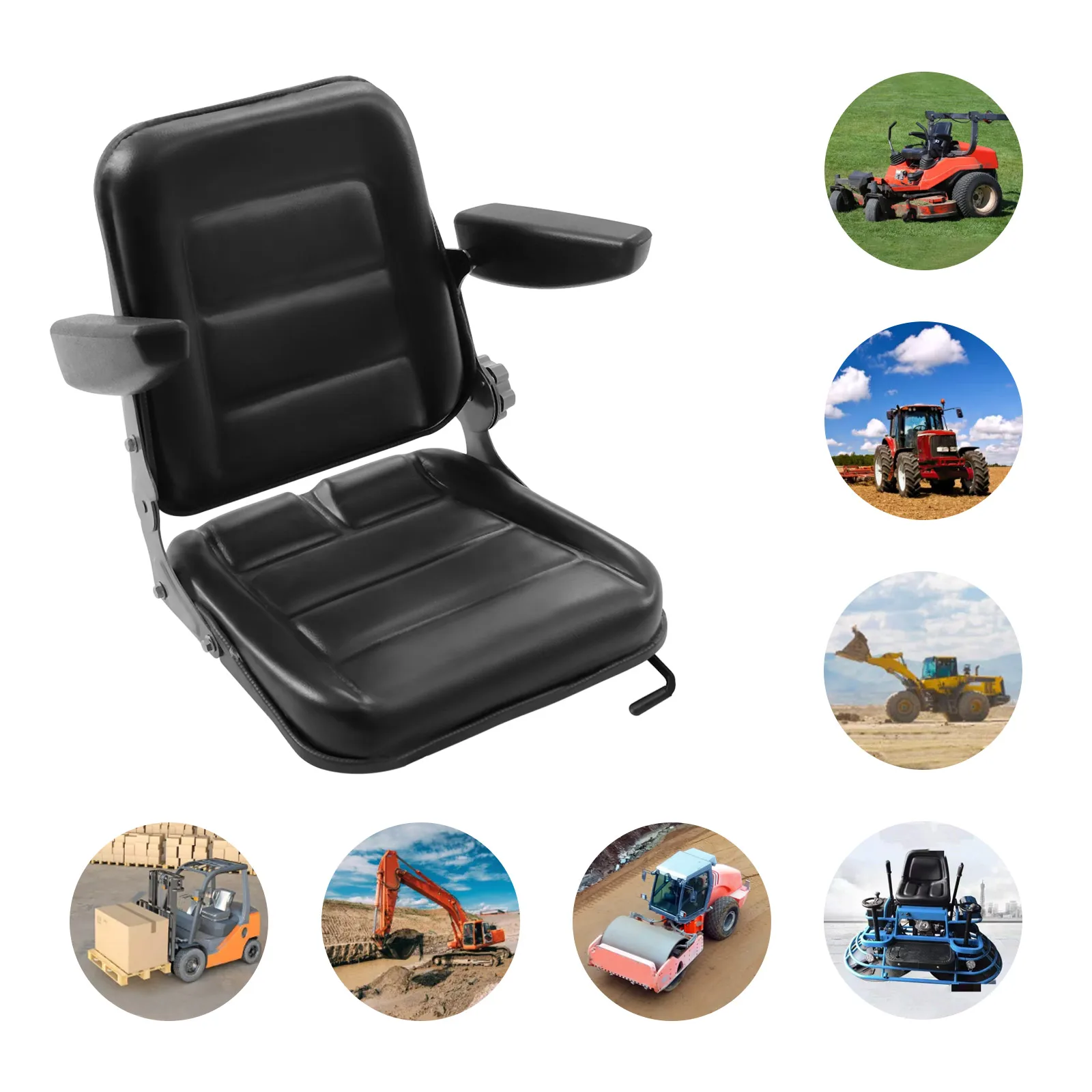 High-Quality PVC Seat Dozer for Tractors, Adjustable Position, Comfortable Backrest and Cushion, Durable, Waterproof, Easy to