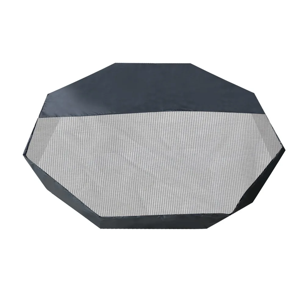 Water Proof Fabric Pet Playpen Top Cover Breathable Mesh Octagon Shape Dog Fence Canopy Black Tone 24 Inch Fit