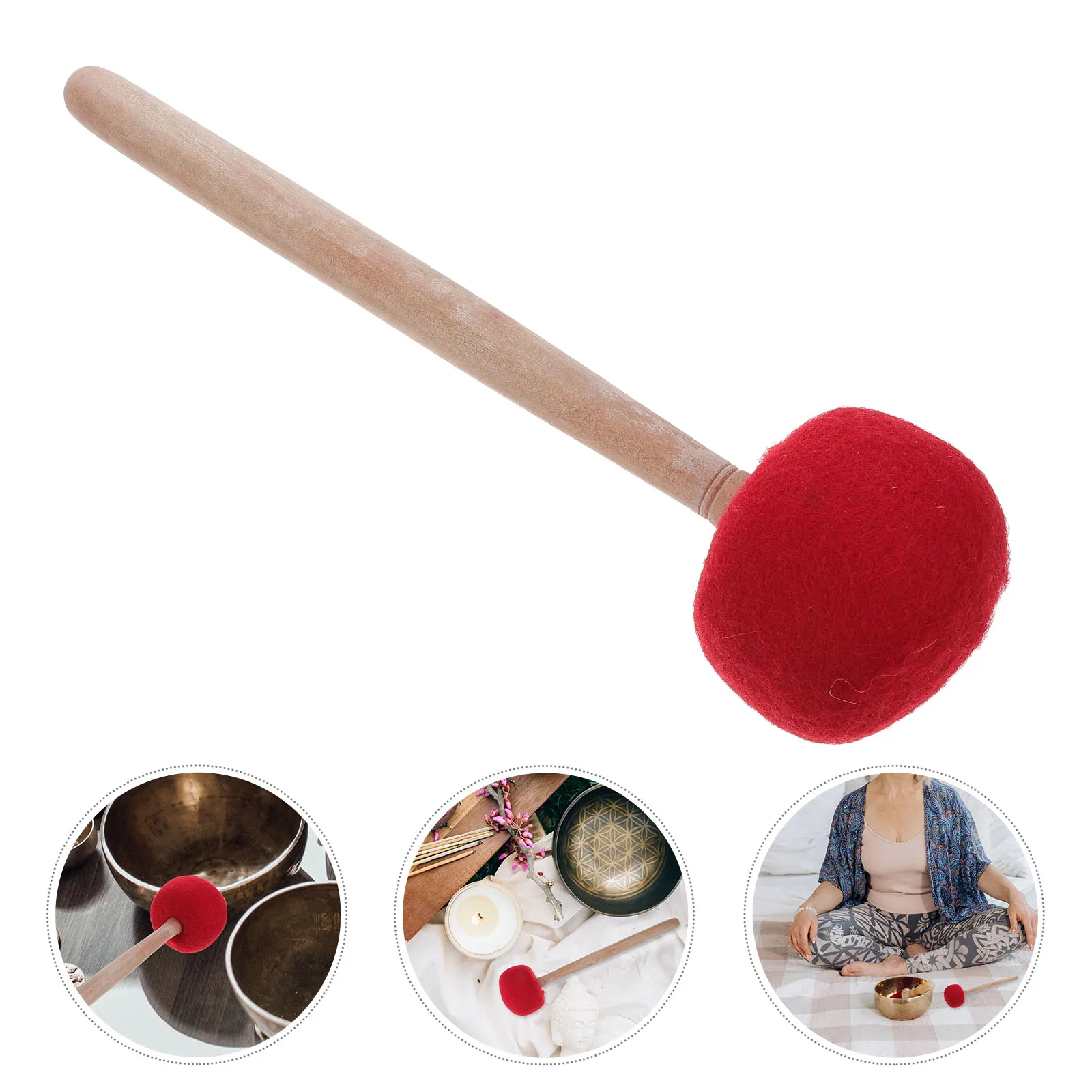 

Wool Felt Knocking Rod For Singing Bowl Meditation Sound Accessory Wooden Stick Mallet Striker Nepalese Parts Small