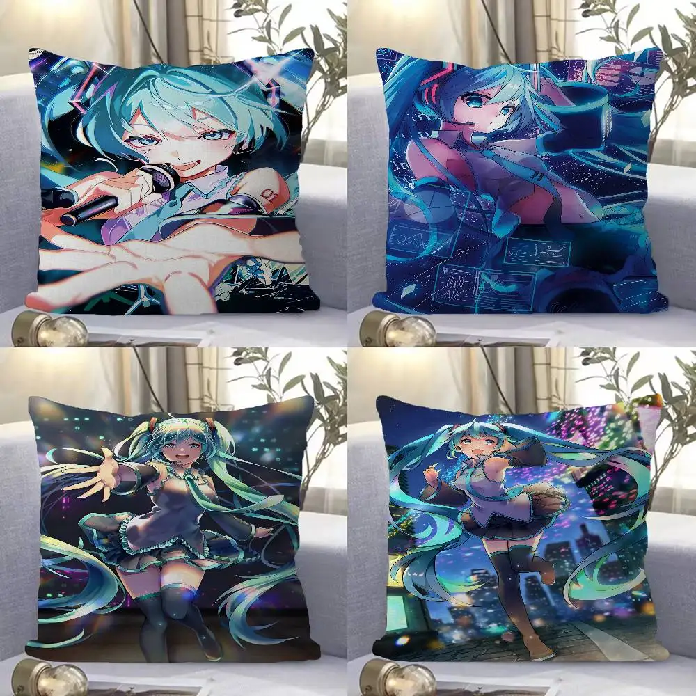 Virtual Idol H-Hatsunes MikU pillow cover sofa cushion cover home room decoration children gift
