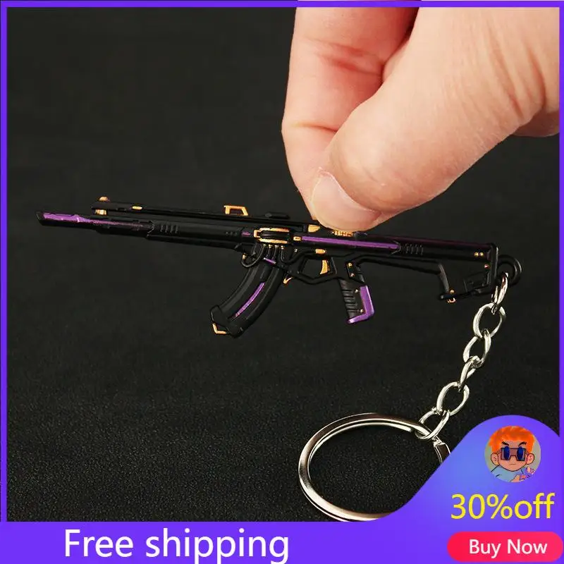 8cm Valorant Keychain Weapon  Prelude To Chaos Stinger Model Firearms Exquisite Desktop Decoration Collections Display Toys Gift