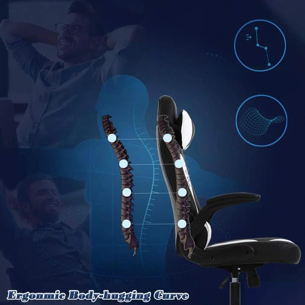 PC gaming chair ergonomically designed office chair with waist support desk and chair