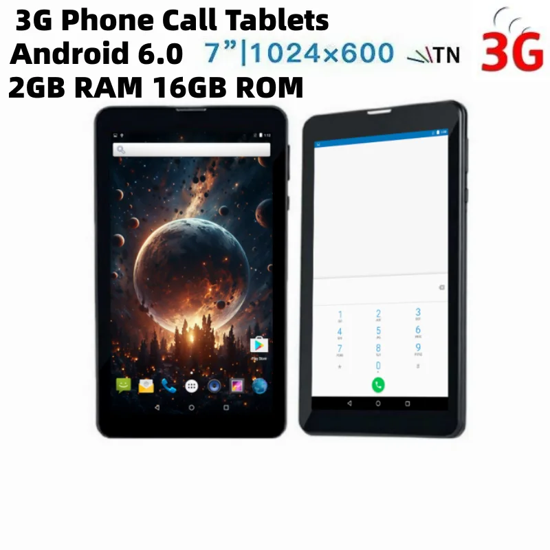 LF705 3G Llamada telefónica Android 6,0 Tablet 7 pulgadas MTK8735 Quad-Core 1024x600 píxeles 2GB RAM 16GB ROM 2 x tarjeta Sim