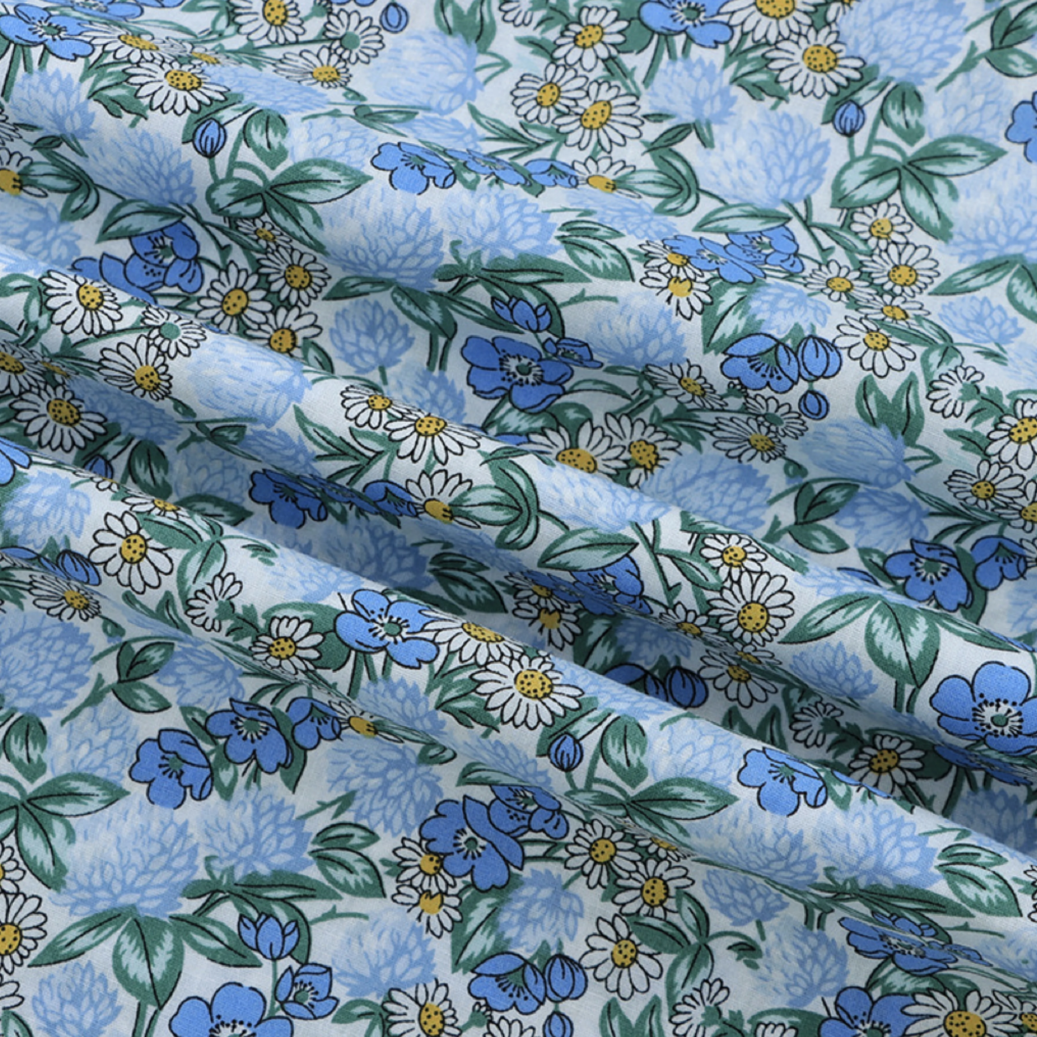 60S Spring and Summer Plants and Flower  100% Cotton Fabric Children's Clothing Shirt Headscarf Cloth Bag Design Poplin Fabric