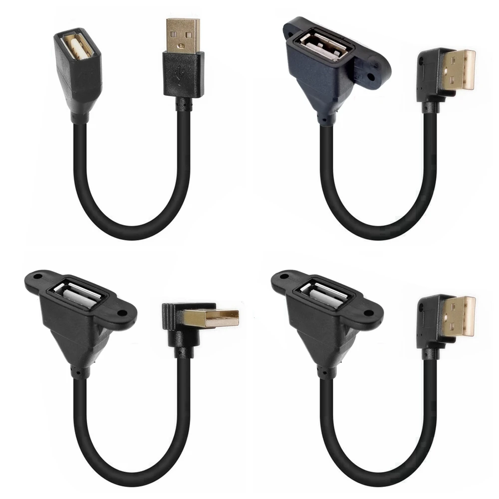2PCS USB 2.0 UP&Do&Left &Right  Male to Female USB Cable Extension Cable Wire Super Speed Data Sync Cable For PC Laptop Keyboard