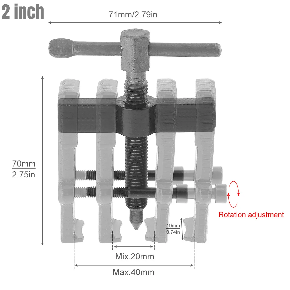 2 Inch 3 Inch Two Claw Puller Separate Lifting Device Pull Bearing Auto Mechanic Hand Tools for Bearing Maintenance