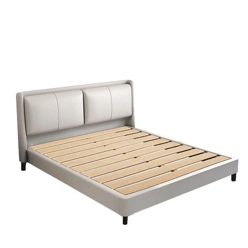 

Italian style, double, master bedroom, large bed, light luxury, cat claw skin, modern, simple