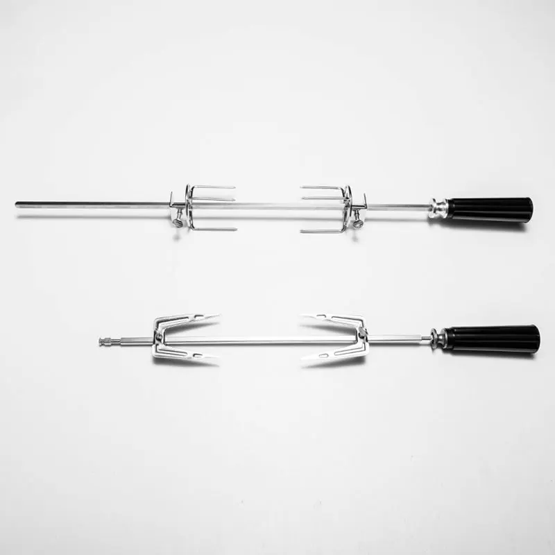 Outdoor BBQ Pork Chop Roast Turkey Fork BBQ Stainless Steel 430 Rotating Barbecue Fork