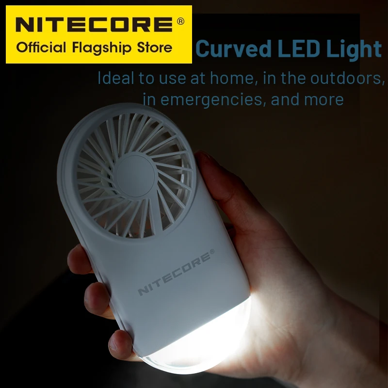 NITECORE NEF02 พัดลมพกพาขนาดเล็กกลางแจ้ง Camping Night Light USB-C ชาร์จแบตเตอรี่ในตัวสําหรับฤดูร้อนเดินทาง Trekking