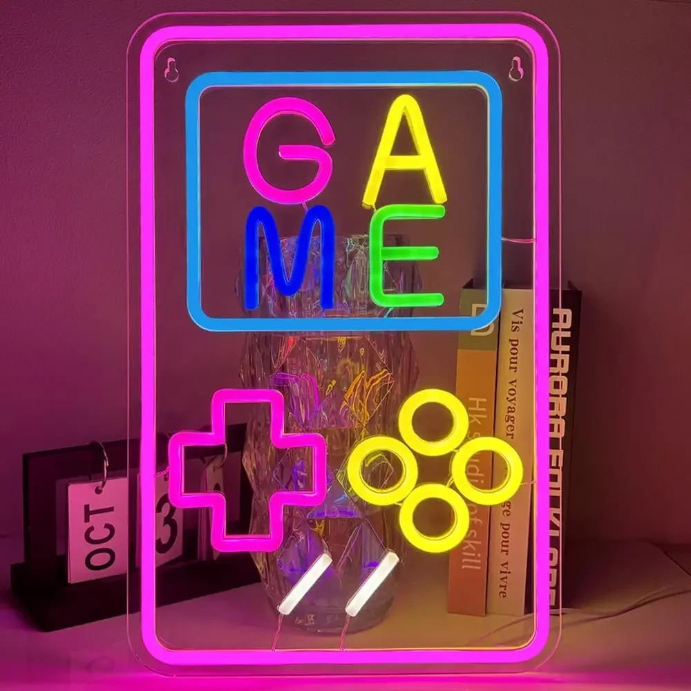 

Game Neon Sign Color Game Zone Led Sign for Wall Decor Neon Light Personalized for Playroom Decor Bar Game Party Teen Boys Gifts